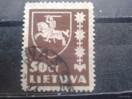Литва, 1937, Стандарт, герб 50ст
