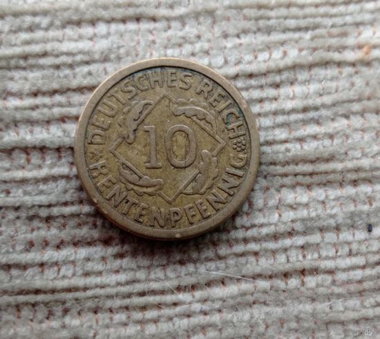 Werty71 Германия 10 рентенпфеннигов 1924 А пфеннигов Веймар