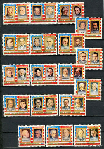 Экваториальная Гвинея - 1975 - 200 лет Независимости США. Президенты - [Mi. 599-616] - полная серия - 18 марок. MNH.  (Лот 96GM)-T2P59