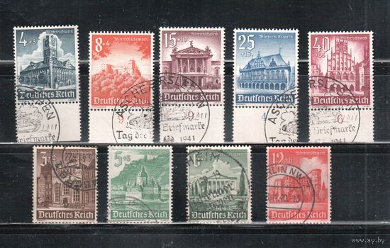 Германия-1940,(Мих.751-759) гаш.  , Зимняя помощь, Архитектура(полная серия)