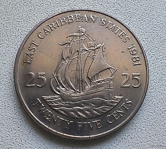 Восточные Карибы 25 центов, 1981  6-7-30