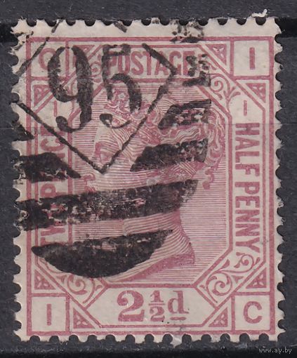 57.Br. Великобритания. Виктория. Стандарт. 2 1/2P. 1875 г. Mi.#40x. Plate 1.