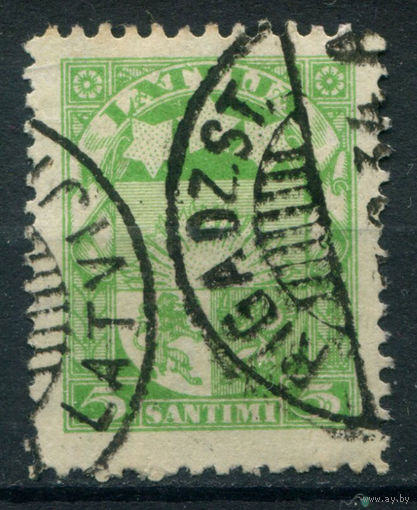 Латвия - 1929/32г. - герб, печать Рига, 5 S - 1 марка - гашёная. Без МЦ!