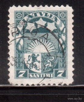 Латвия-1927 (Мих.118) гаш. , Стандарт, Герб, ВЗ -5("свастика")