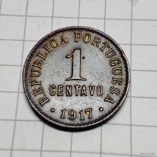 1 сентаво Португалия 1917 год.