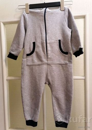 Детский теплый комбинезон на флисе до 2-3-х лет