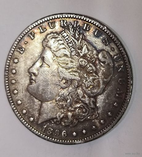 Доллар Морган 1896 США в красивой патине