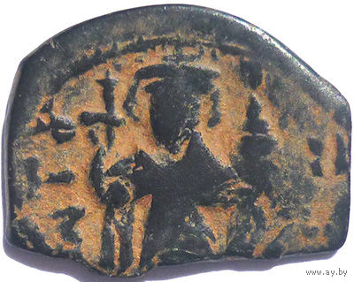 ВИЗАНТИЯ. КОНСТАНТ II (641-668 г). КОНСТАНТИНОПОЛЬ. АЕ ФОЛЛИС.