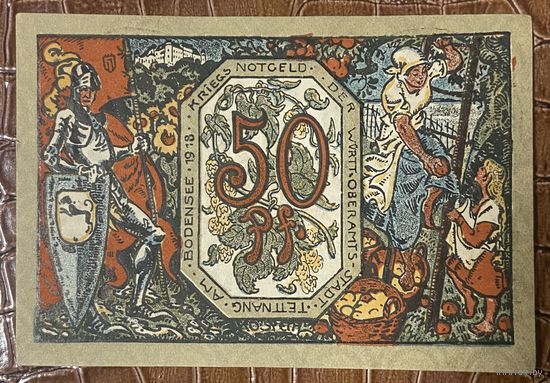 Нотгельд 50 пфеннигов 1921 год. Теттнанг. Веймарская республика