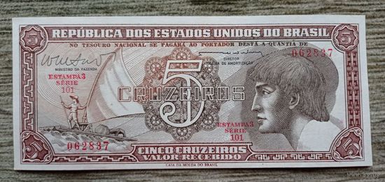 Werty71 БРАЗИЛИЯ 5 крузейро 1961 - 1962 UNC банкнота