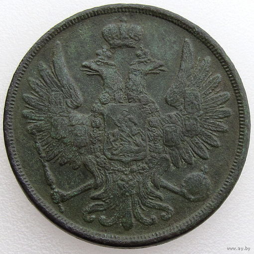 РИ, 2 копейки 1859 ВМ, сост. VF-XF, гурт гладкий, Биткин #467