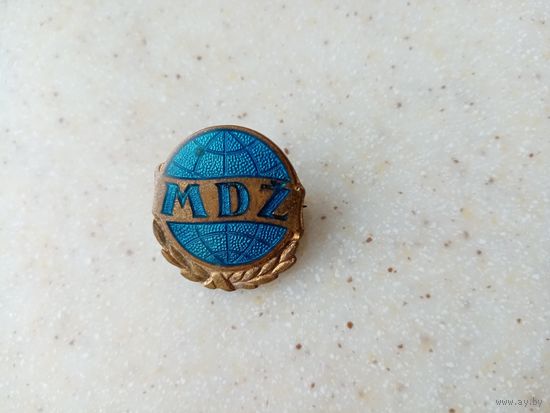 ЗНАК MDZ (ЛАТУНЬ-ЭМАЛЬ)