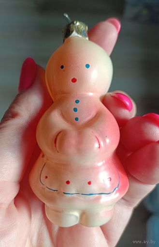 Ёлочные игрушки, стекло, девочка с косой, снегурочка