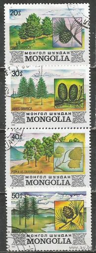 Монголия. Деревья страны. 1982г. 4 марки.