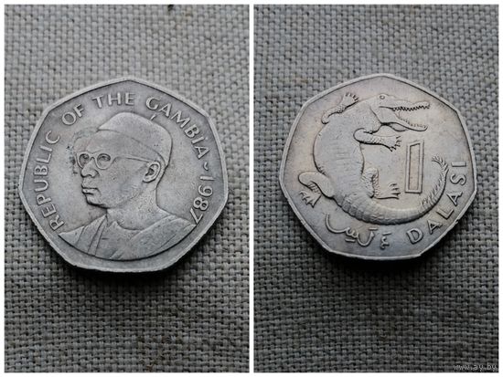 Гамбия 1 даласи 1987/крокодил /FA