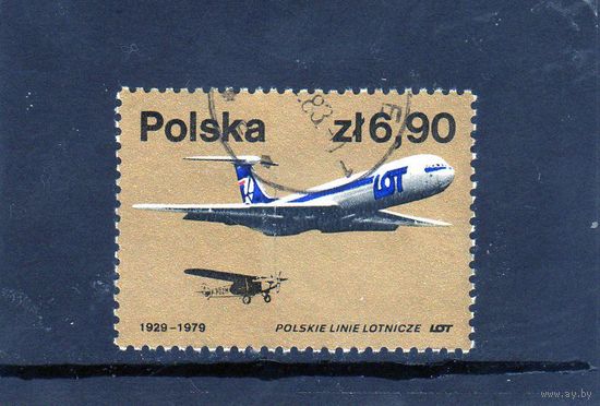 Польша.50 лет авиакомпании LOT. Самолет.