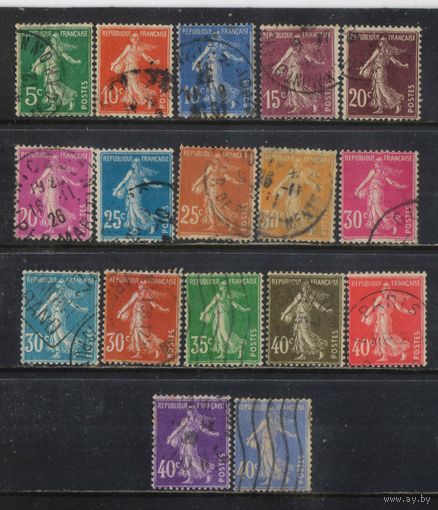 Франция 1906-37 Вып Сеятельница Стандарт Гладкий фон #116-20,142,184-9,215-6,235,271,364