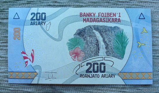 Werty71 Мадагаскар 200 ариари 2017 UNC банкнота