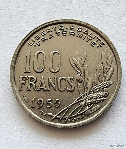 Франция 100 франков, 1955 Без отметки монетного двора "B"