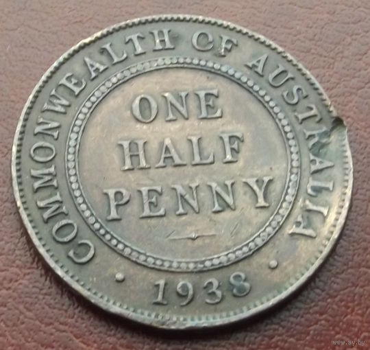Австралия. 1\2 пенни 1938