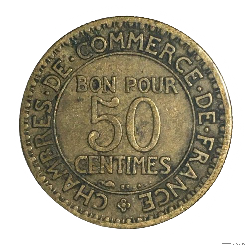 Франция 50 сантимов, 1922 (холдер)