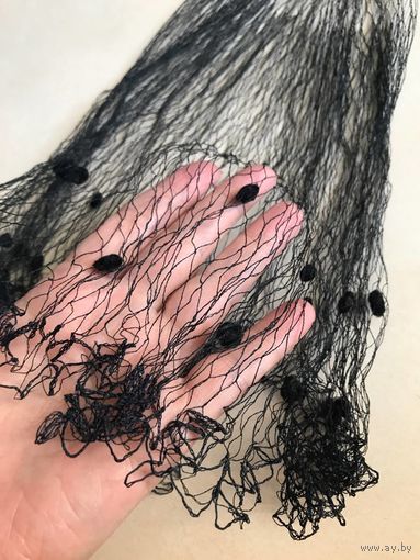 Вуаль 1950-е гг. СССР. Сетка с ПУШИСТОЙ СИНЕЛЬЮ