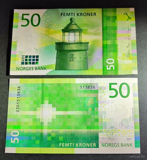 Норвегия, 50 крон 2017 г., P-53, UNC