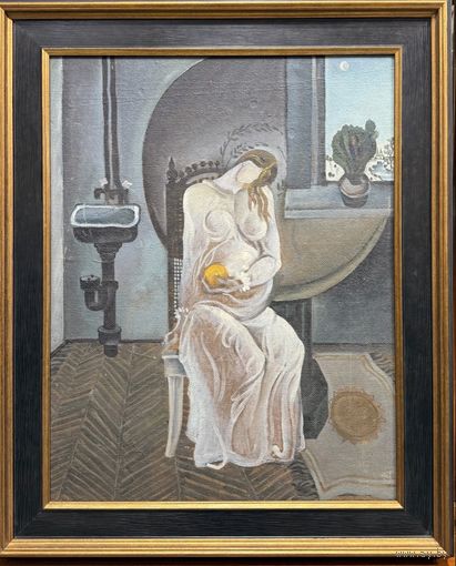 Скрипниченко Г.С "Чаканне", 1967г. ДВП, масло. Размер 59х46 см.