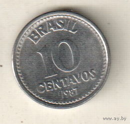 Бразилия 10 сентаво 1987