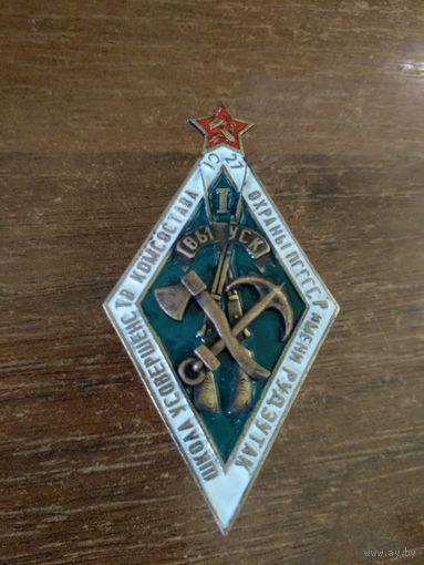 Знак ранних советов 1 выпуск Школа комсостава охраны ПС СССР им. Рудзутак 1921 г. реплика