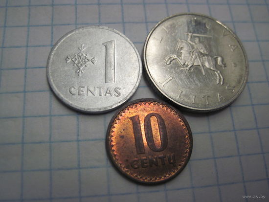 Три монеты Литвы/1 с рубля!