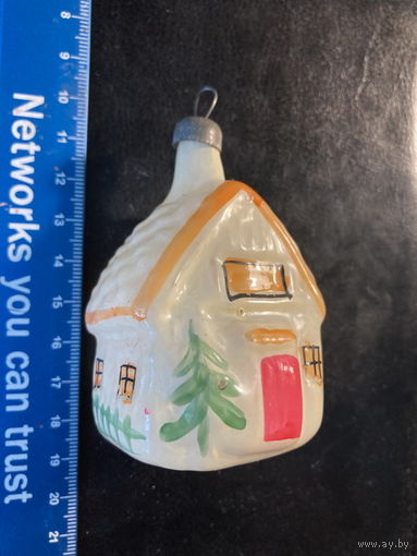 Елочные игрушки СССР Домик (толстое стекло)