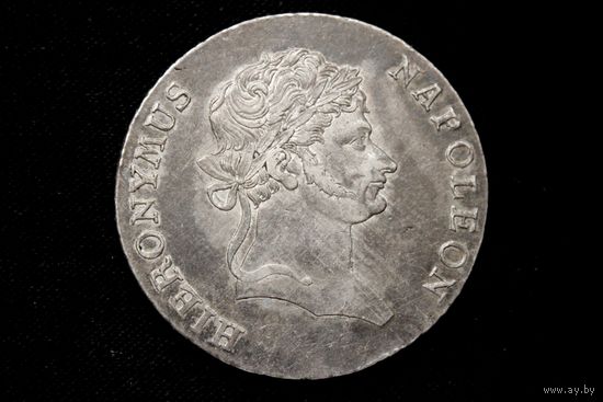 Талер (10 марок) 1813 г. Вестфалия (Германия), Жером Бонапарт. Кабинетная патина, редкая!