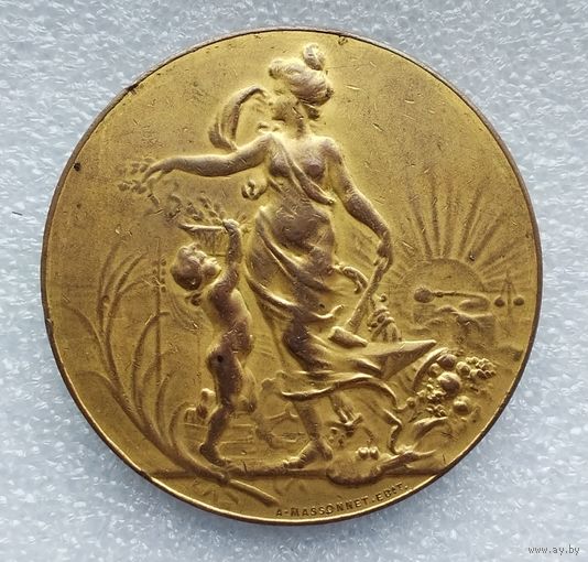 Франция. Дворец труда Париж 1911 г. Медный сплав 78 гр.