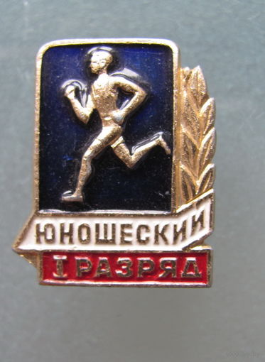 Значок "I юношеский разряд по бегу".