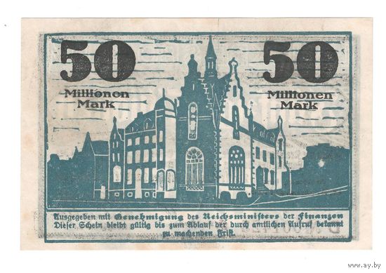 Германия Бохум 50 000 000 марок 1923 года. Состояние aUNC!