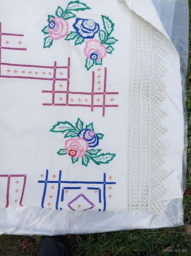 Простынь лен новое вышивка