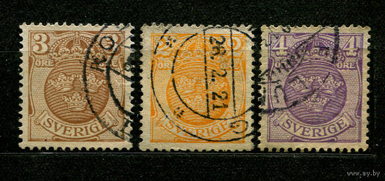 Государственный герб. Швеция. 1910-1914. Серия 3 марки