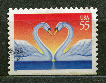 Поздравительная марка с днем влюбленных. США. 1997