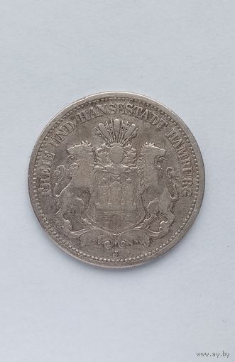 2 марки 1877г. Гамбург.