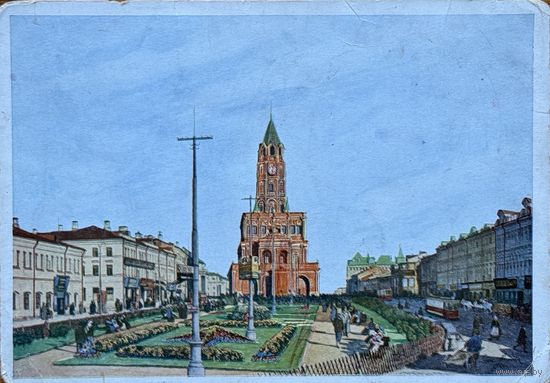 Открытка Москва Сухарева башня 1930 т. 50000