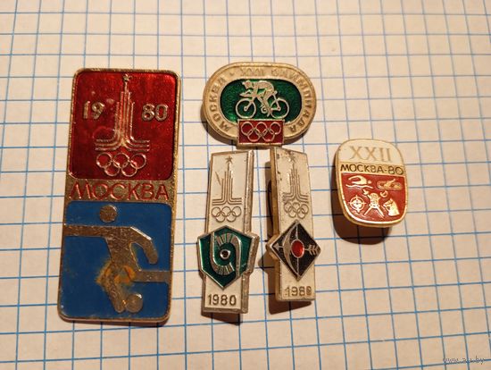 Значки олимпиада 5 шт