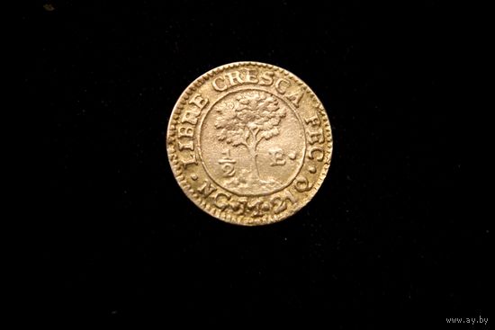 1/2 эскудо 1825 г, Республика Центральной Америки. С подвеса, редкая!