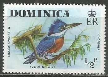 Доминика. Птицы. Зимородок. 1976г. Mi#481