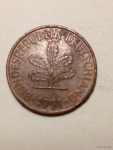 2 пфенниги ФРГ 1991A