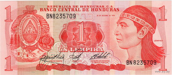 Гондурас, 1 лемпира, 1984 г., P-68b, UNC