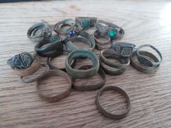 Лот старинных колец (33 штуки) по ВКЛ 1)