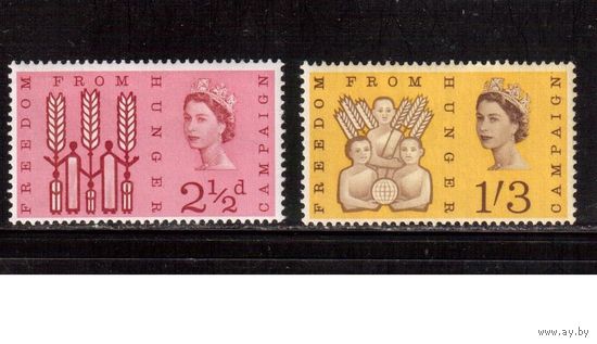 Великобритания-1963,(Мих.354-355) , **/* , Борьба с голодом(полная серия)