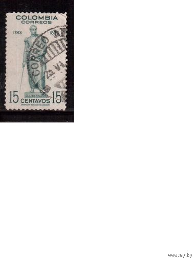 Колумбия-1948(Мих.523) ,  гаш. , Памятник Симону Боливару