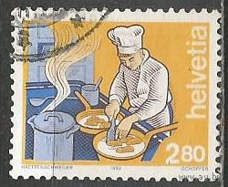 Швейцария. Человек и профессия. Повар. 1992г. Mi#1463.
